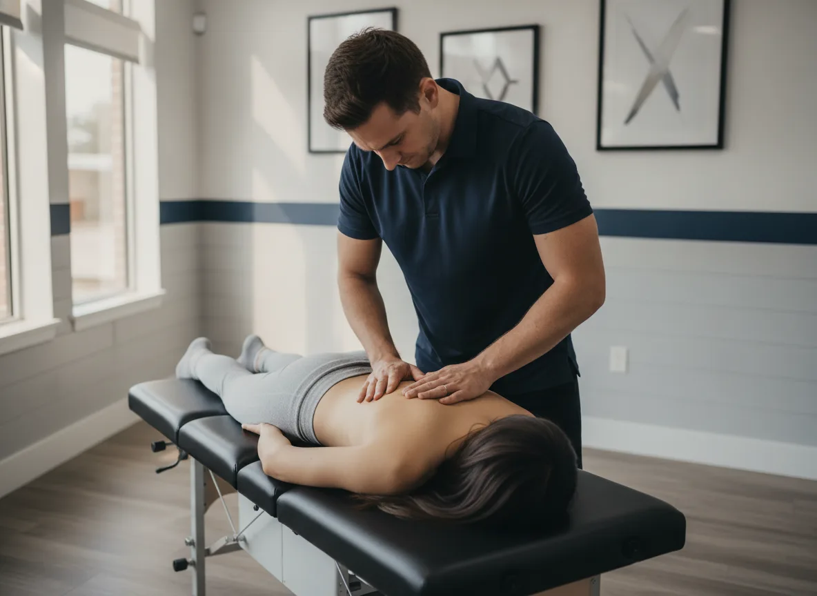 Chiropractic adjustment at Kesh Wellness Center